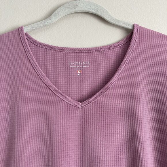Segments Top Womens Base Layer Purple Ribbed Shirt Size XL Modal Soft Casual - Picture 2 of 8